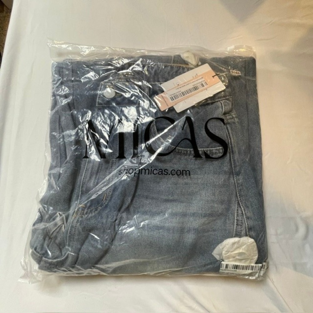 Micas Blue Light Wash Wide Leg Embellished Celestial Denim Jeans Size L NEW - Picture 7 of 7